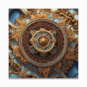 Azure And Gold Canvas Print