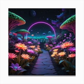 Futuristic Garden Landscape Canvas Print