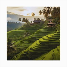 Rice Terraces In Bali landscape Canvas Print