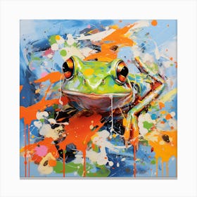 Frog Abstract Painting Canvas Print