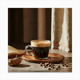 Coffee And Book Canvas Print