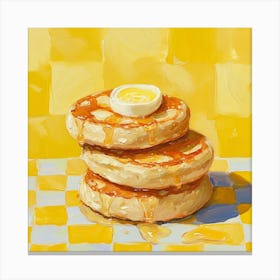 Muffin Stack Yellow Checkerboard 1 Canvas Print