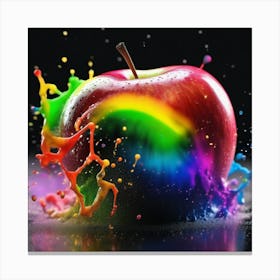 Rainbow Apple Canvas Print