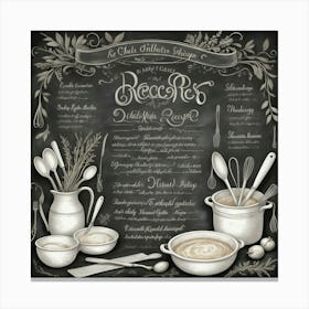 Chalkboard Menu Canvas Print