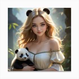 Panda Girl 8 Canvas Print