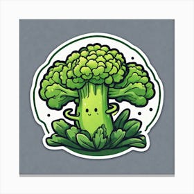 Broccoli Sticker 4 Canvas Print