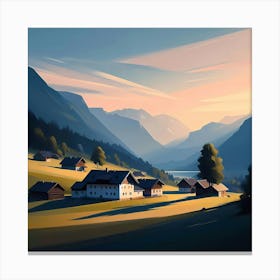 Village In The Mountains 3 Canvas Print