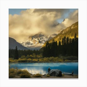 Lake In The Mountains Canvas Print