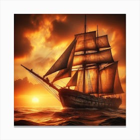 Sunset In The Sea Canvas Print