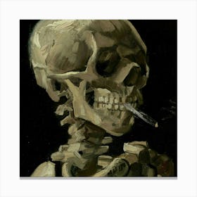 Skeleton Smoking Canvas Print