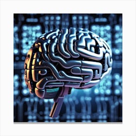 Brain On Circuit Board 17 Canvas Print