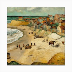 'The Village On The Beach' Canvas Print