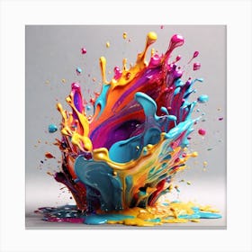 Leonardo Diffusion Xl Colorful Paint Splash Glitter Higo Lindo 0 Canvas Print