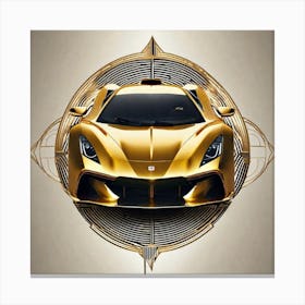 Golden Sports Car 2 Canvas Print