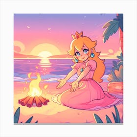 Peach Come Sit Canvas Print