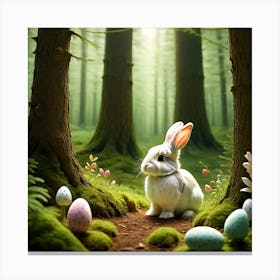 Easter Bunny In The Forest Canvas Print