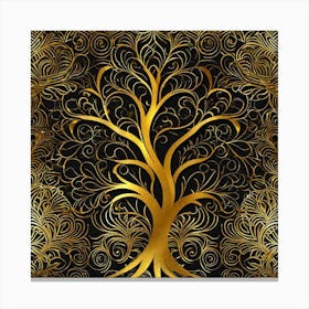 Gold Tree Of Life Canvas Print