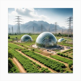 Futuristic Greenhouses Canvas Print