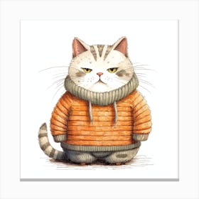 Cat In Sweater Canvas Print