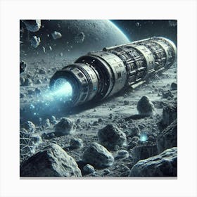 A Futuristic Sci Fi Scene Depicting The Hidden Dep Canvas Print