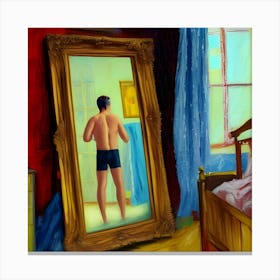 'Man in Pants - The Mirror' Canvas Print