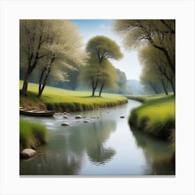 River In Spring 2 Canvas Print