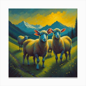 Sheep In The Mountains Canvas Print