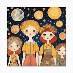 Three Little Girls Canvas Print