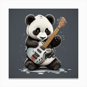 Panda Bear Playing Guitar 1 Canvas Print