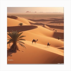 Camels In The Desert 6 Canvas Print