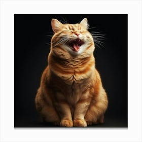 Yawning Cat Canvas Print