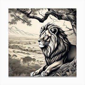 Lion In The Forest 13 Canvas Print