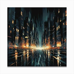 Cityscape At Night 16 Canvas Print