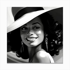 Black And White Portrait Canvas Print