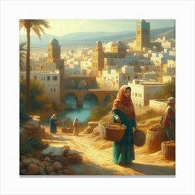 Tunisian Oasis village 3 Canvas Print