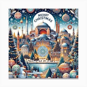 Merry Christmas In Istanbul Canvas Print