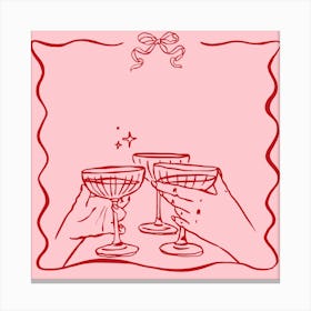 Cheers - Cocktails and Bows Canvas Print