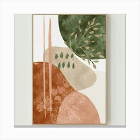 Boho Abstract Wall Art Print Beige Green 6 Canvas Print