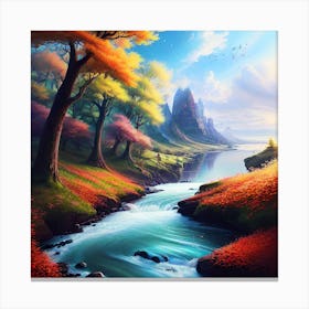 River In Autumn 2 Canvas Print