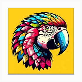 Colorful Parrot Head Canvas Print