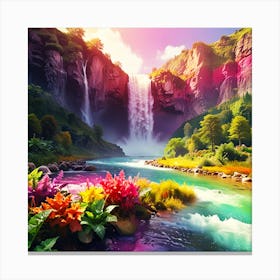 Waterfall In The Forest 3 Canvas Print