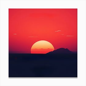 Sunset, color full art, wall art of sunset, with colors of black orange, red, attracting image wall art Canvas Print