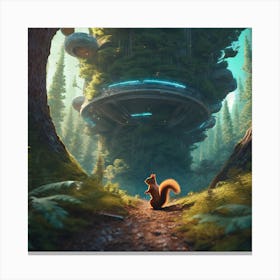 Squirrel In The Forest 307 Canvas Print