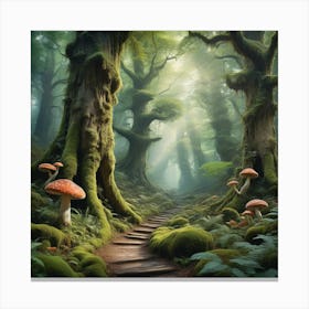 Mossy Forest art Canvas Print