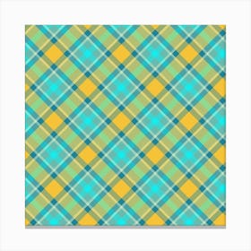 Blue And Yellow Plaid Canvas Print