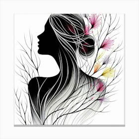 A woman’s silhouette 8 Canvas Print