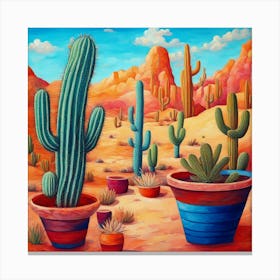 Cactus In The Desert Canvas Print