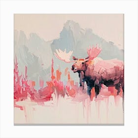 Moose Painting Canvas Print