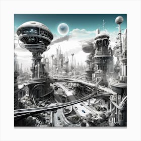 Futuristic City 36 Canvas Print