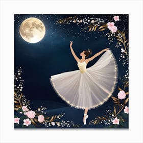 Ballerina In The Moonlight 1 Canvas Print